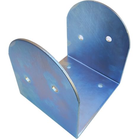 Portapilastro a u in ferro zincato mm 161 x 161 x h 180 con spessore mm 4 (1/2)