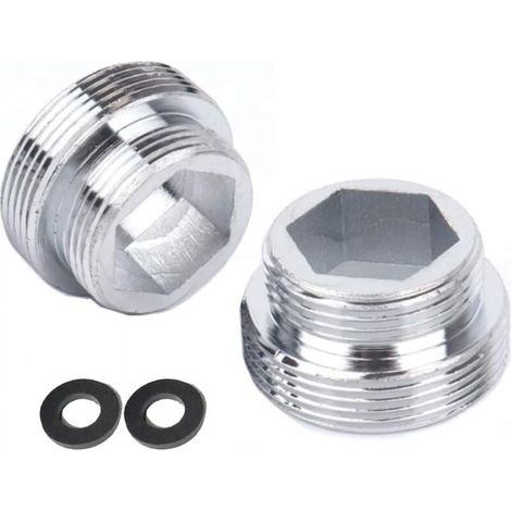 Lot de 2 adaptateurs de robinet en métal pour robinet de cuisine (M18 à M22) (1/4)