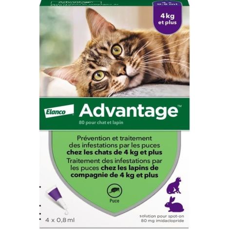 Advantage Solution Antipuce Chat Lapin +4kg 4 pipettes (1/5)