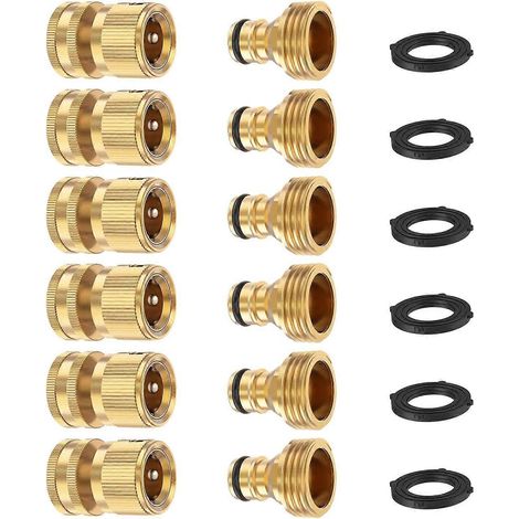 Raccord rapide pour tuyau d'arrosage, filetage en laiton massif 3/4 pouce (1/5)