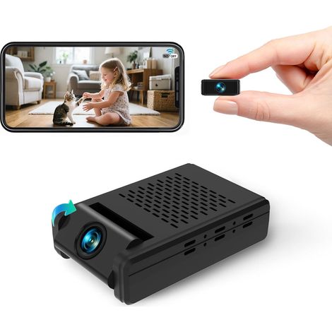Caméra cachée – Mini caméra de sécurité – Caméra nounou sans fil avec stockage cloud – Objectif rotatif à 180° – Détection de mouvement – Enregistrement Wi-Fi/hors ligne – Seulement 1,27 cm (1/4)