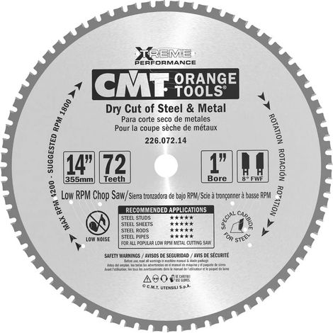 226.072.14 SIERRA CIRCULAR PARA METALES HW 355X2,2/1,8X25,4 Z=72 8°FWF