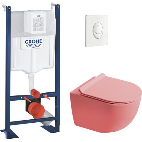 Rapid SL pack WC bâti autoportant + WC suspendu sans bride Ceramia PixL avec abattant SoftClose + plaque (GRRCEPXPMT01FR-FS)