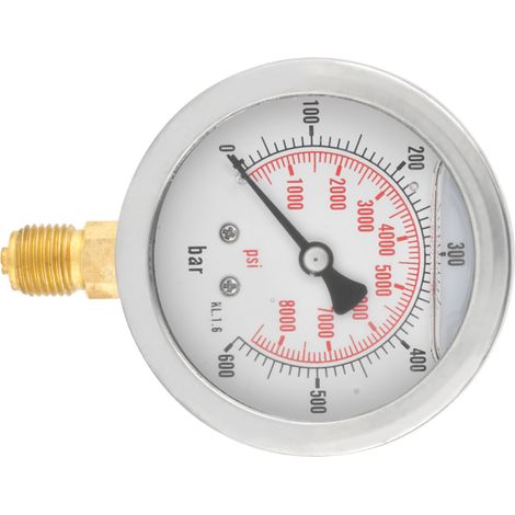 Manomètre hydraulique 0-600 bars, cadran 63 mm, filetage G 1/4", outil de mesure de pression d'eau (1/5)