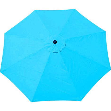 Toile de rechange pour parasol de terrasse, 8 baleines, bleu paon, 3 mètres