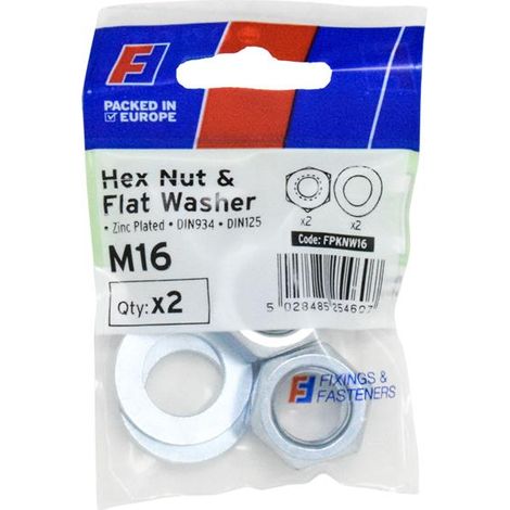 ForgeFix FPKNW16 Nut & Washer M16 ForgePack 2 FORFPKNW16