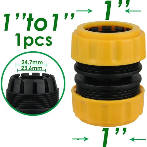 Raccord rapide pour tuyau d'arrosage (25 mm à 25 mm) - Rallonge de tuyau 25/20/16 mm - Joint de réparation pour système d'irrigation (1/5)
