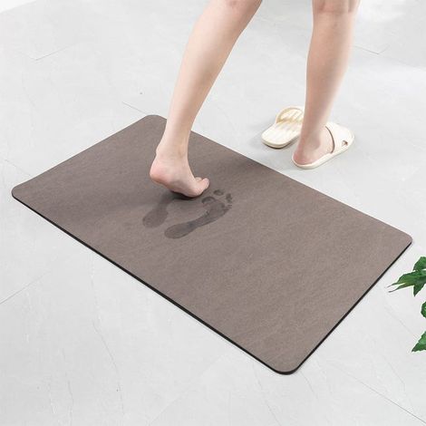 Rutschfeste, saugfähige und schnell trocknende Kieselgur-Badematte mit rutschfester Gummiunterseite – sorgt für Sicherheit und Komfort (50 x 80 cm) (1/3)