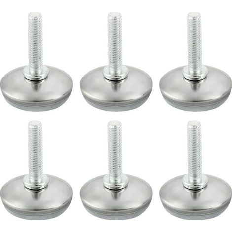 6 Pcs Pieds de Meubles Réglables Nivellement Patin Base Jambe Pied de Table Chaise Ajustables Protection Sol M6 x 25mm (1/5)