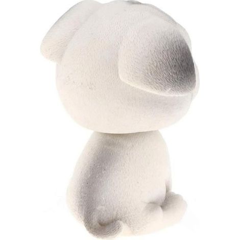 Figurine Chien - Résine - Tête Bobinante - Décoration Voiture Maison Bureau - 9 x 6 cm - Gris - 2 Pièces (1/5)
