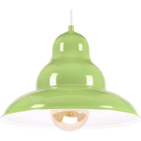Lámpara colgante Bulma 1 - Industrial, Metal, Verde 1xE27 (1/5)