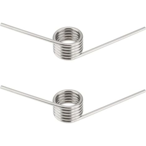 2 pièces ressort de torsion double jambe en acier inoxydable, 5,5 spires, ressort gauche, fil Ø 1,8 mm, angle 130°, pour machines, automobile et projets DIY