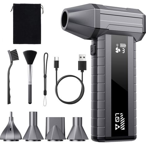 Souffleur Air Comprimé Sans Fil – Mini Souffleur Puissant 200 000 tr/min, Souffleur Batterie 10 500 mAh pour Nettoyage PC (1/5)