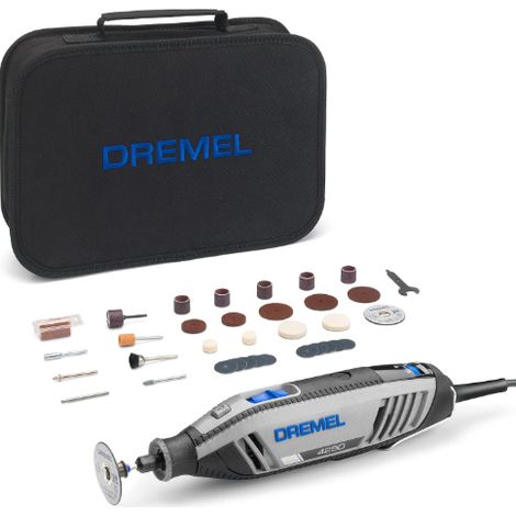"Dremel 4250 Multiutensile 175W, Velocità 5.000-35.000RPM, Kit multiutensile con 6 accessori, 1 valigetta Platinum BOX, 128 accessori