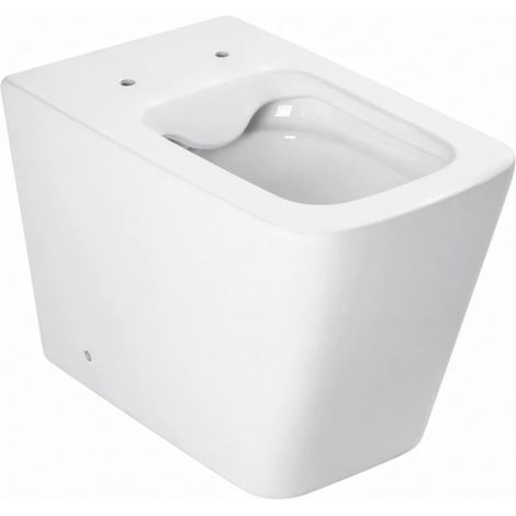 Vaso wc a terra, filo parete serie Pluma, con sistema rimfree, ceramica bianca opaca BARBOTTINA