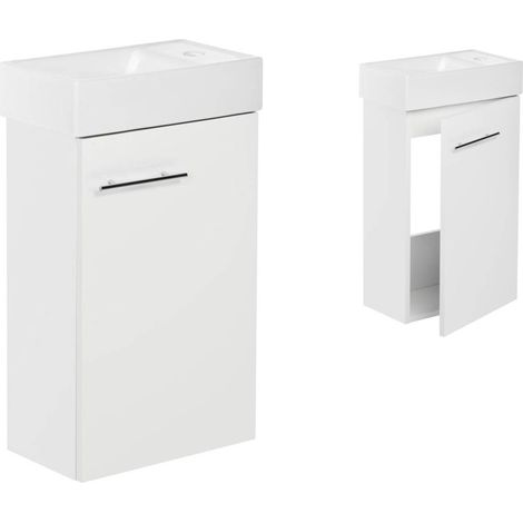 STAMAR  Badezimmerschrank 50 Slim - Weiß glänzend - Kompakt - Praktisch und Elegant
