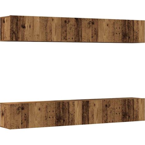 Maison Exclusive - Set di 4 mobili porta TV a parete Legno Antico 100x30x30 cm