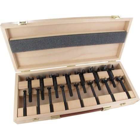 Juego de brocas Famag Forstner WS-Bormax 2.0 15 piezas. Ø 10 - 50 mm longitud 90 mm en casete de madera - 1622.515