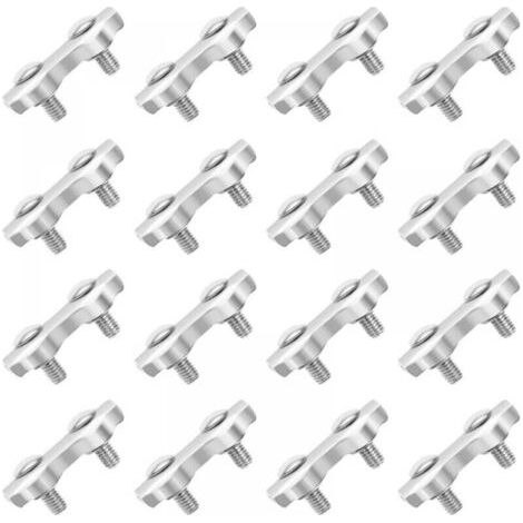 M2 Pince de Cable 18 Pcs Double Serre Cables Inox en Acier Inoxydable pour Filin Cable Inox pour 2MM Pince à Cable en Acier Inoxydable (1/5)