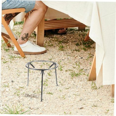 Support de cuisson pour churrasco, trépied moulé portable pour camping.