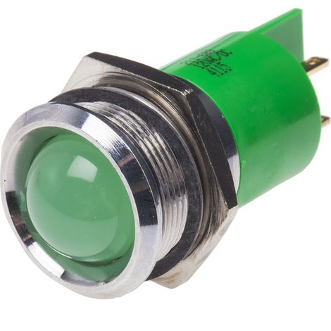 Voyant LED lumineux Vert RS PRO, dia. 22mm, 12V ( Prix pour 1 )