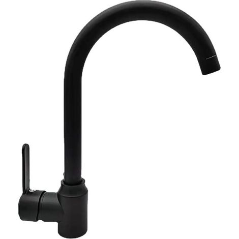[NEVER USED] Bathroom faucet, rotating wash basin faucet, wash basin mixer with high spout, black (1/4)