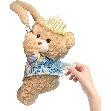 Porte-mouchoirs de voiture - 35 cm - Boîte à mouchoirs - Porte-mouchoirs en peluche mignon d'environ 228 g pour un accès facile aux mouchoirs pendant les trajets, les voyages en voiture et la famille (1/5)