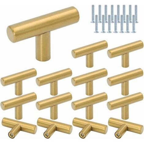 15 x Ø12 mm Drawer Knobs Length 50mm T- Bar Stick Kitchen Handle Furniture Cabinet Door Stainless Steel,Single Hole Furniture Handles and Knobs,T Bar Cupboard Handle (1/5)