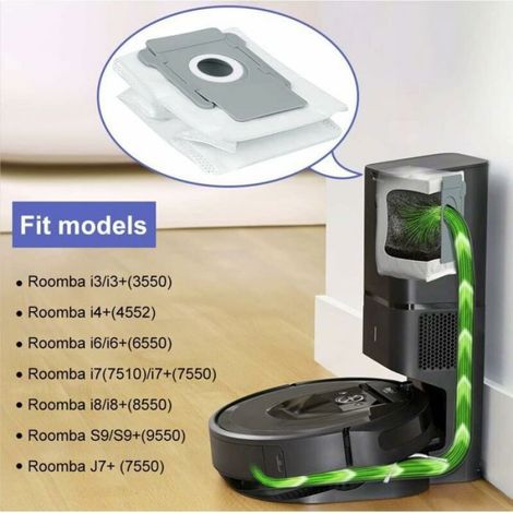 6 Pièces Sacs à Poussière pour Aspirateur iRobot Roomba i3, i4, i7, J7, S9, Clean Base (1/5)