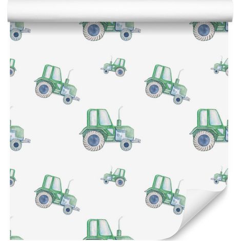 Papier peint aquarelle Tracteurs pour salon et chambre 50x1000 cm (1/5)