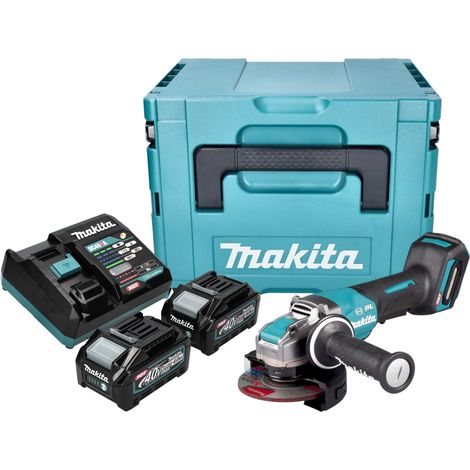 Makita GA 047 GM201 Akku Winkelschleifer 40 V max. 125 mm X-LOCK Brushless + 2x Akku 4,0 Ah + Ladegerät + Makpac (1/5)