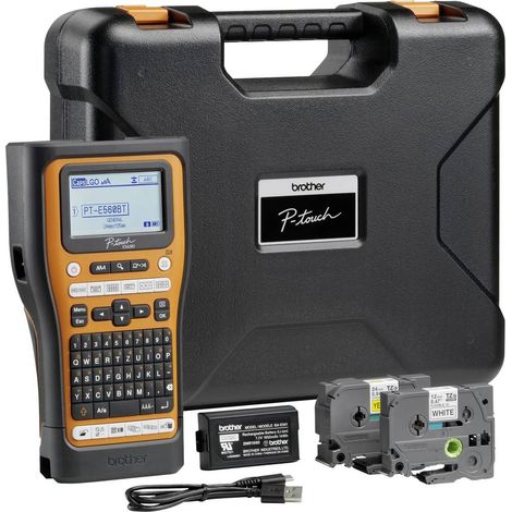 Étiqueteuse portable PT-E560BTVP – Impression 180 x 128 dpi – Vitesse 30 mm/sec – Compatible rubans TZ HSe 3.5 à 24 mm – Brother