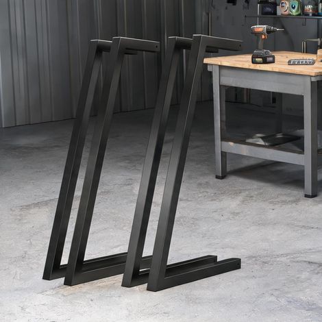 Pieds de table carrés en acier à pés ajustables 43 x 3 x 72 cm (1/5)
