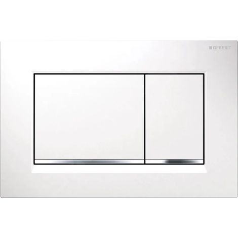 Geberit placca di comando Sigma 30 doppio tasto bianco/cromato lucido (1/2)