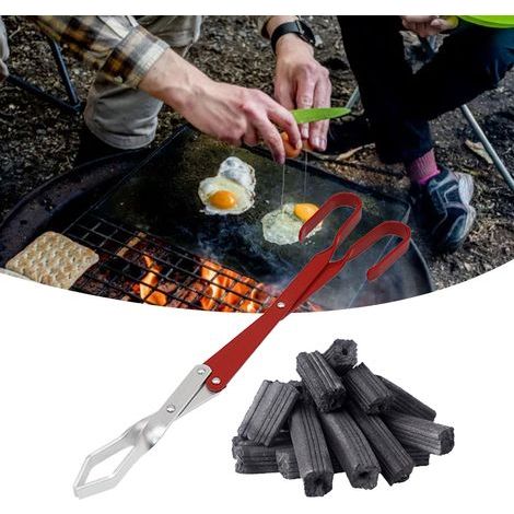 Pinces à bois de chauffage en aluminium pour barbecue, camping et extérieur avec manche long (1/5)