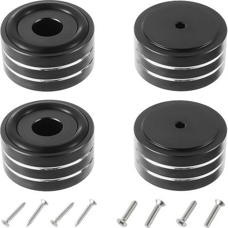 4 Morceaux Haute Fidélité Amortisseurs Supports antidérapants Amortisseurs Base, pour appareils Parleur Caisson de Basses et à Domicile cinéma (40×20mm, Noir)-ARCAN (1/5)