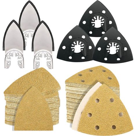 126 Kit de Papier Abrasif Multitool 93mm Compatible avec Delta-Schleifer en différentes granulométries idéal pour poncer bois dur dans espaces étroits éliminer rouille réparer murs (1/5)