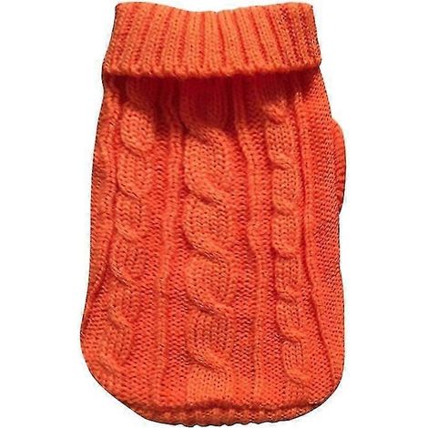 Pulls pour chiens, vêtements d'hiver pour petits chiens, manteau-pull chaud pour chats, vêtements en laine douce pour chiens, veste orange (1/5)