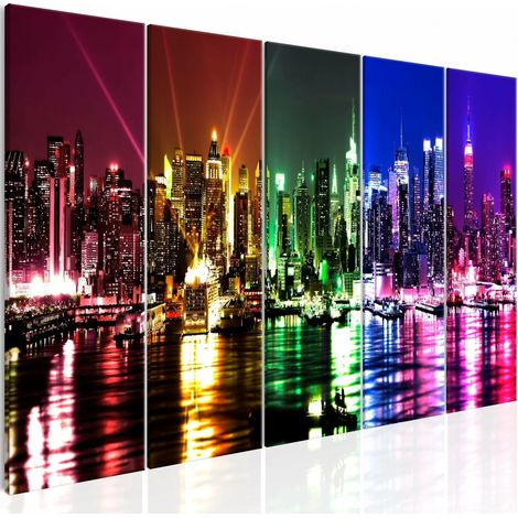 Tableau arc-en-ciel new york étroit - 225 x 90 cm (1/4)
