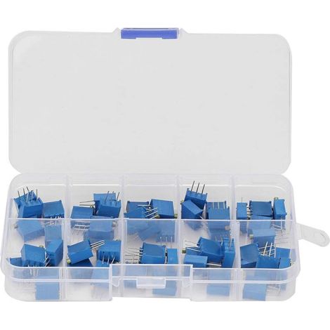 Résistance Variable, 10 Valeurs Bleu Résistance Variable Trimmer Pot Trimmer Kit De Résistance Kit Assortiment De Résistance Variable, 3296W 50Pcs (1/5)