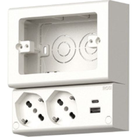 Presa parete 2 schuko 2 usb rosi  - rs94147
