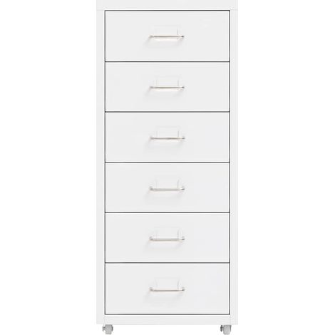 vidaXL Armario archivador móvil metal blanco 28x41x69 cm (1/2)