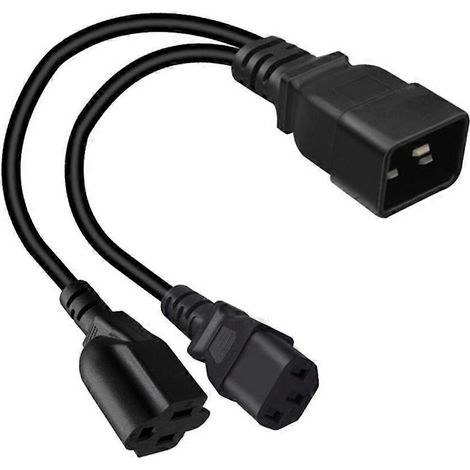 0,32 m langes Netzadapter-Konverterkabel C20 auf C13 & 5 15R Netzteil