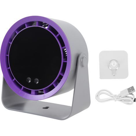 Rechargeable turbo desk fan, 2400 mAh, 100 speeds, digital display, wall or table mount, black (1/5)
