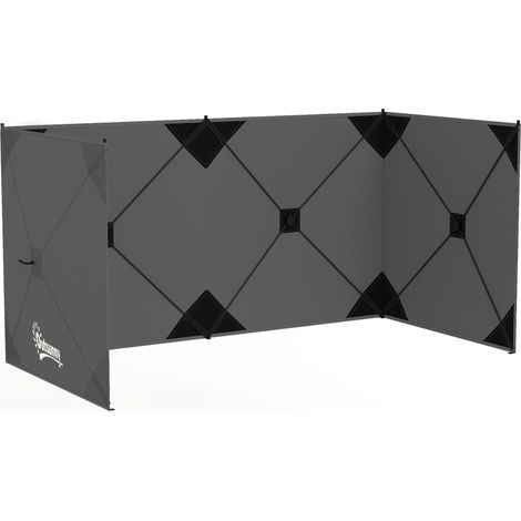 Camping Windschutz 480x120 cm Dunkelgrau, Faltbar mit Tasche