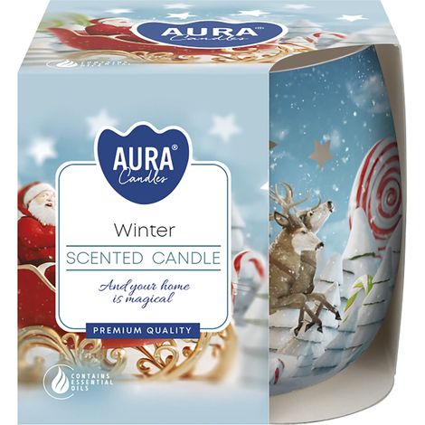 Candela profumata in vetro - Atmosfera invernale per Natale