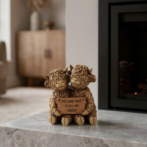 Hughie Highland Cow Me and Moo Ornament (1/2)