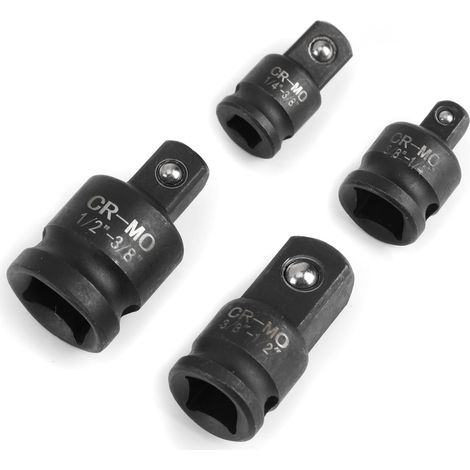 Adaptateur douille 1/4' à 3/8' et 3/8' à 1/2' – Acier chrome-molybdène – Pour clés dynamométriques et perceuses – Accès facile espaces étroits