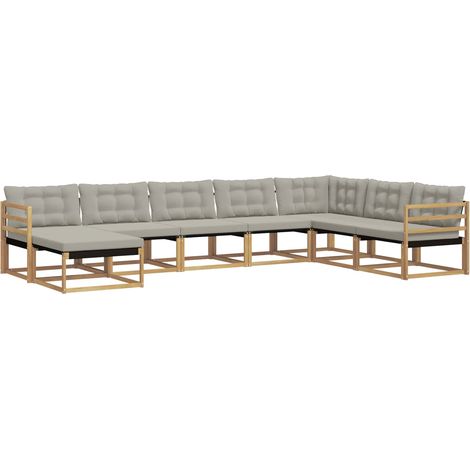 Outdoor Sofa Set 8 pcs White and Light Grey 404 x 245.5 x 73 cm vidaXL