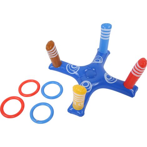 Jeu de lancer flottant pour piscine, jeu gonflable d'adresse été, accessoire de fête pour bassin bleu (1/5)